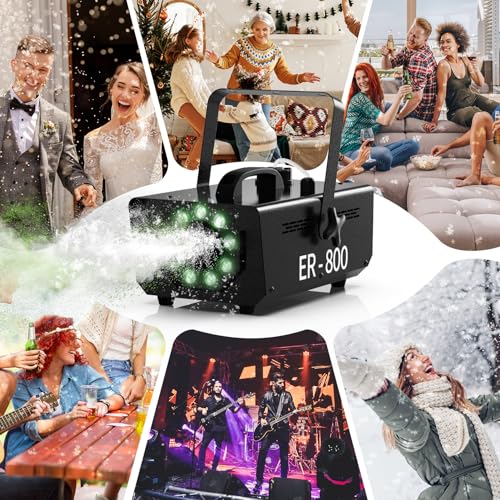 tepu 800w snow maker machines for indoor outdoors adjustable snowflake size with 9 color lights indoor and outdoor use snow maker machines for indoor outdoors for parties eventsblack