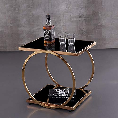 Table d'appoint de canapé en verre trempé et structure argentée chic