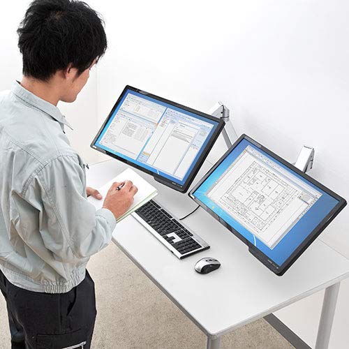 Amazon.co.jp: イーサプライ モニターアーム 2画面 3関節 デュアル