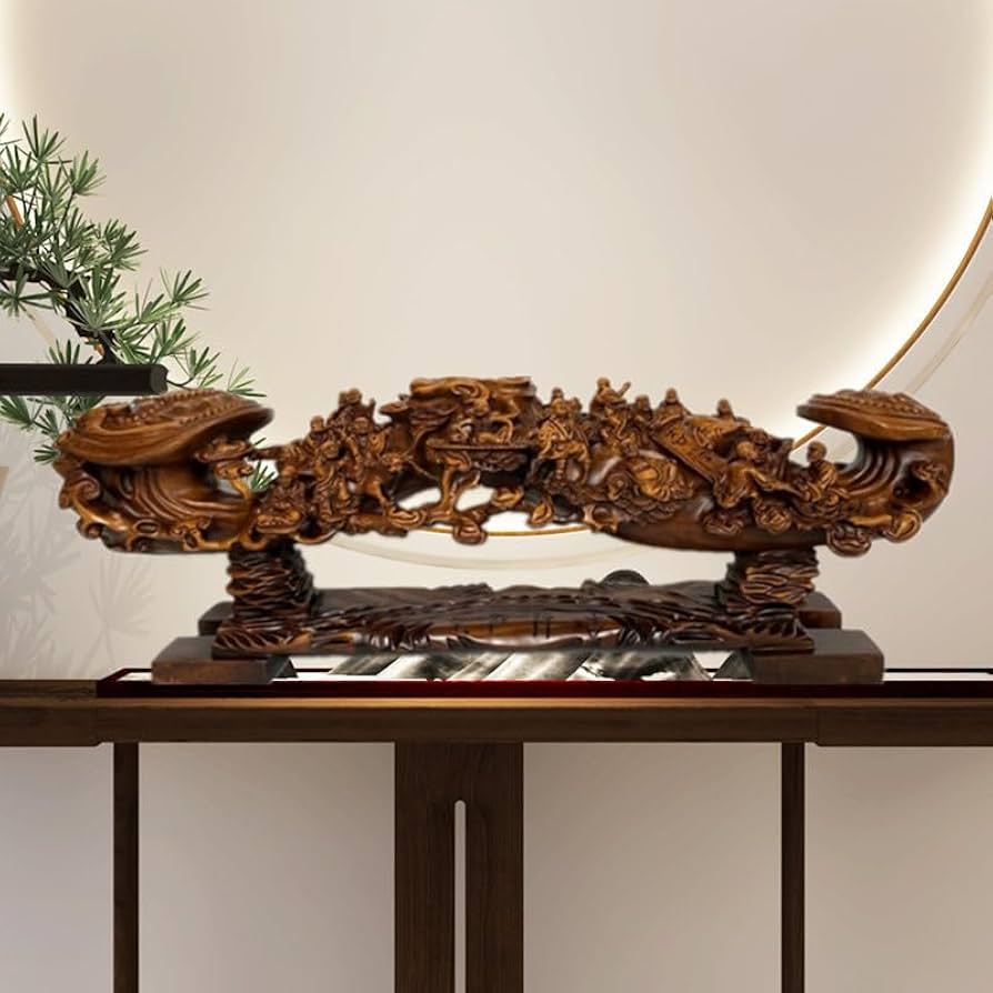 Amazon.com: Thcbme 18十八罗汉佛像摆件中式客厅玄关木雕装饰