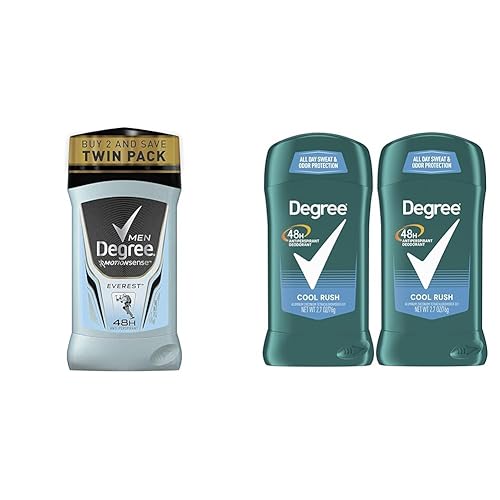Degree Desodorante antitranspirante avanzado para hombre, Everest, 2 unidades, 72 horas de protección contra el sudor y el olor, Cool Rush, 2.7 onzas