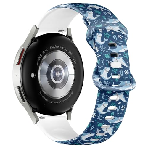 Bracelet montre Galaxy Watch 6 anti-irritation souple motif requin amusant