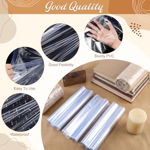 Image of Gersoniel 200 Pieces Heat Shrink Wrap Bags Heat Clear Shrink Film Wrap for Homemade DIY Packaging Soap Candle Bath (10 x 14 Inch)