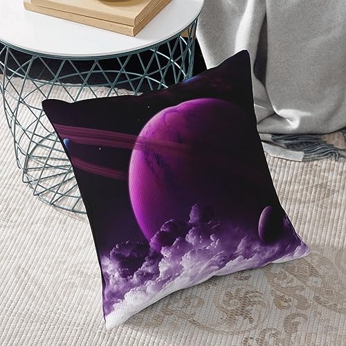 Housse de coussin planète mystique violette velours côtelé 45cm - 7