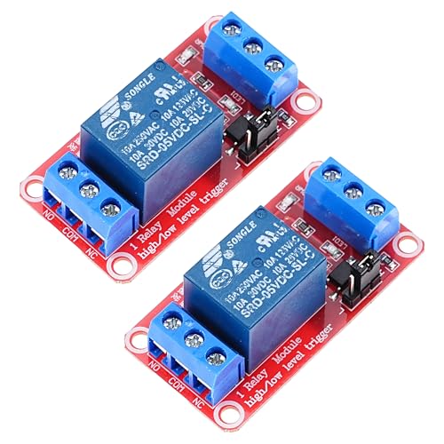Image of A-DIGISHUO 2PCS 12V 1 Channel Relay Module, Optocoupler Isolation Relay Switch Support High Low Level Trigger for Ardu ino Autom ation DIY