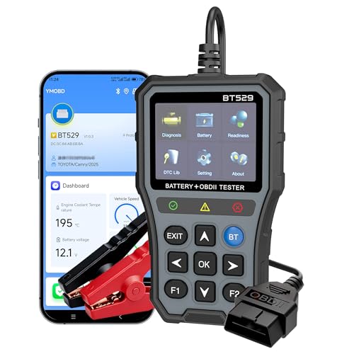 NOVEINN OBD2 Scanner Bluetooth, Check Engine Code Reader Scan Tool, 2-in-1 Car Diagnostic & 12V Battery Tester, Performance Test, Trip Analysis, EVAP Test, for iPhone & Android, 1996+ Cars and Trucks