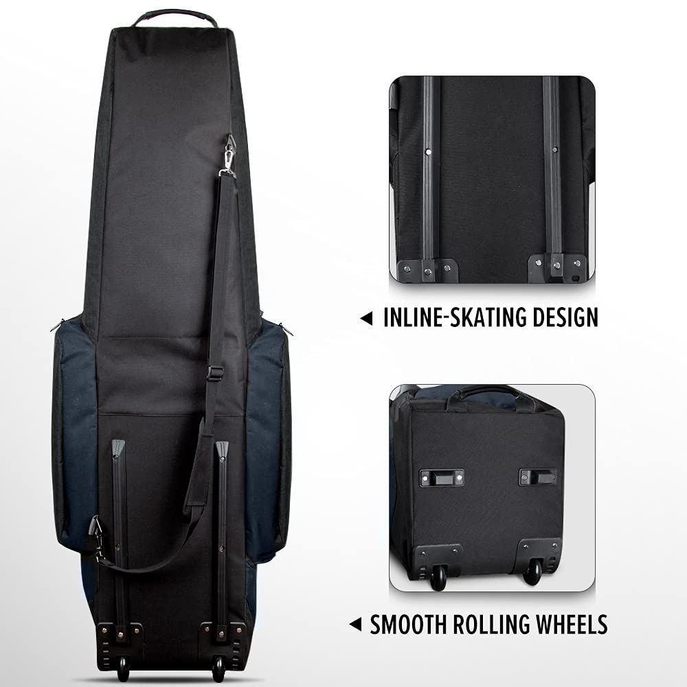 OutdoorMaster Padded Golf Club Travel Bag with Wheels, 900D Heavy Duty Oxford Waterproof - Alligators - Blue