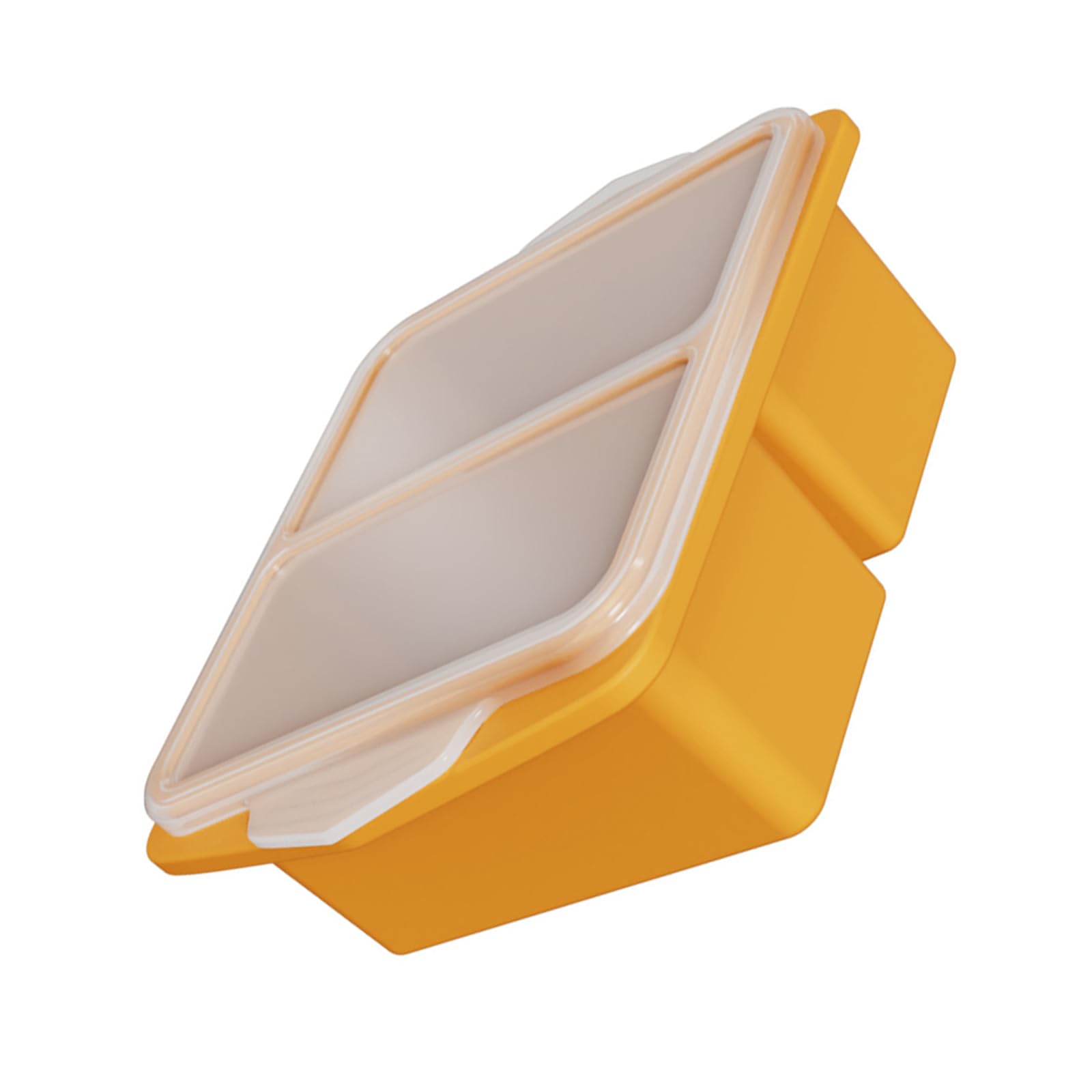 jiingekk Flexible Silicone Ice Cubes Mold with Cover Ideal for Making Big Ice Cubes Food Freezer Container Kitchen Gadget Elastomer Freezing Block Tray with Lid
