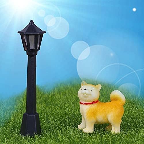 Miniatura 4 de Mini modelo de luz de calle en miniatura, lámparas de poste de tren ferroviario, lámpara negra para exteriores, farol para decoración de casa de