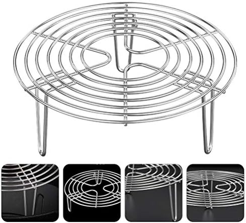 BESTonZON Baking Stainless Steel Trivet Rack Stand Cooking Steamer Rack Heavy Duty Pressure Cooker Steam Rack Round Cooling Basket for Egg Vegetable 16 * 7cm Food Steamer Rack