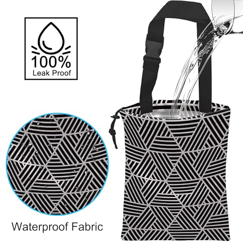 Image of Car Trash Bag Hexagonal Geometric Car Garbage Bag Hanging Car Trash Can for Back Seat with Drawstring, Waterproof Garbage Bags for Car Accessories Vehicle Travelling Camping Outdoor