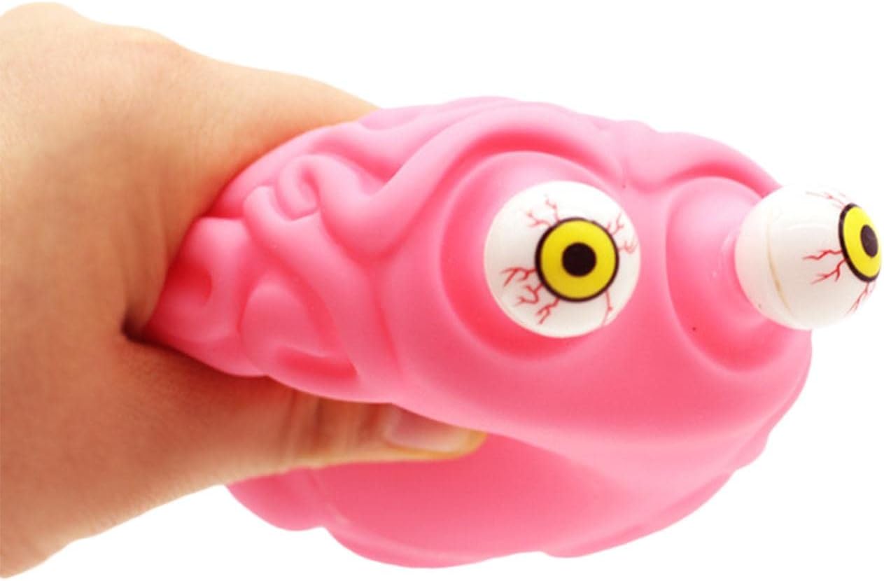 Brain Eyes Stress Balls, Elastic Stretch Ball in Brain Shape Novelty Stress Reducer Novelty Scary Teenagers