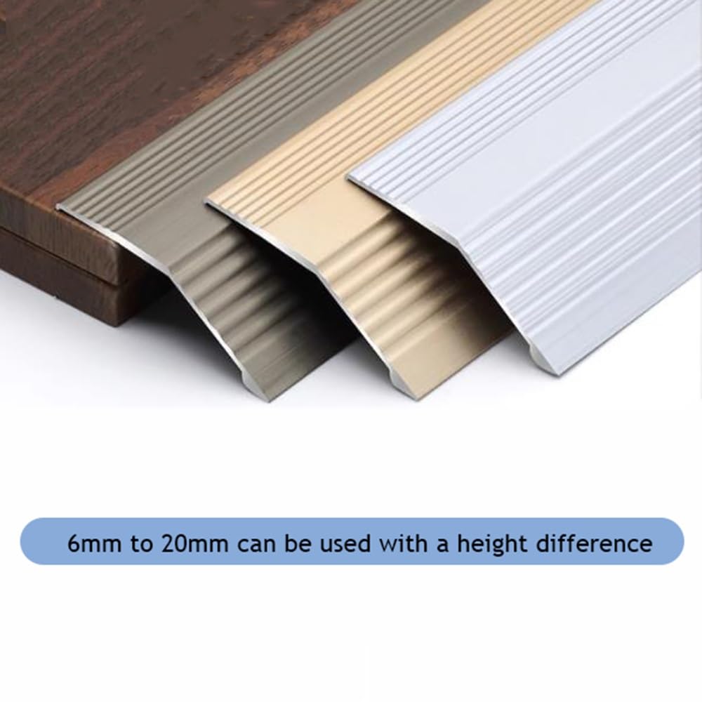 Profilo Di Transizione In Alluminio Per Pavimenti - Soglia Porta 90cm, Colore Argento - Foto 8