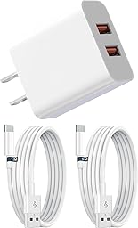 USB 充電器 iPhoneタイプ対応 スマホUSB電源アダプター USB-A to Type-Cデータケーブル2本（1m×2）付属 12W高出力急速充電でiPhone 17air pro max 16 15 対応、iPad、Android、各種対応