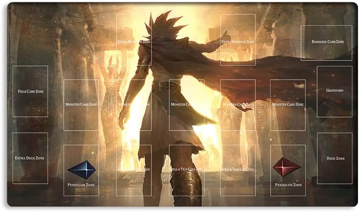 Nuevo tapete de juego Mlikemat Atem TCG CCG OCG - Tapete de juego de cartas coleccionables con zonas + bolsa gratis (ZD039-989-A)