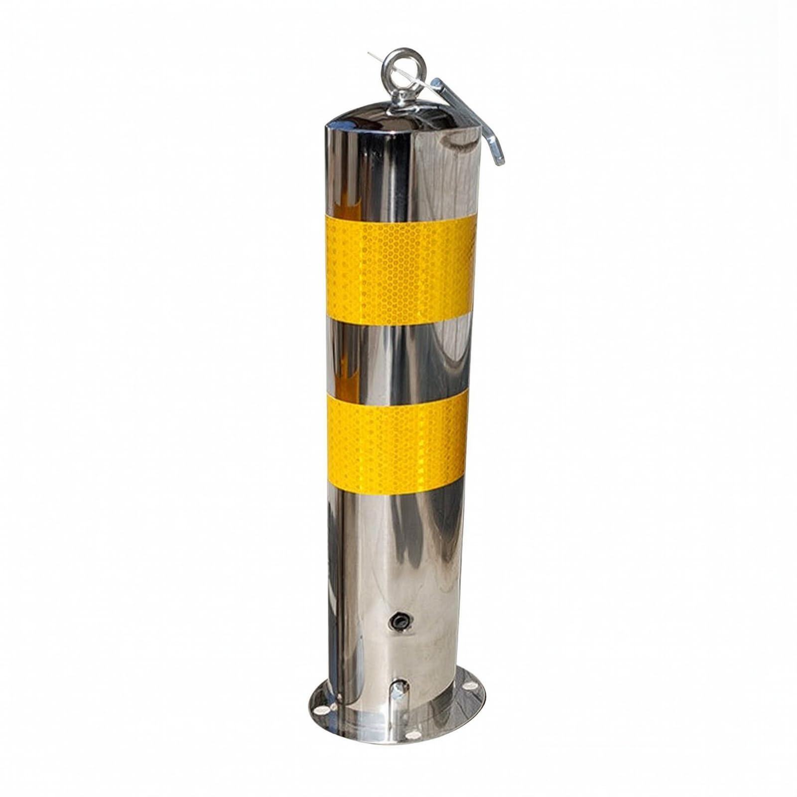 Milageto Borne de Sécurité Routière Poteau Balise Bollard Potelet en Acier Inoxydable Robuste Signalisation Réfléchissante Jaune pour Faible Luminosité, 114-550-1.0mm, Movable