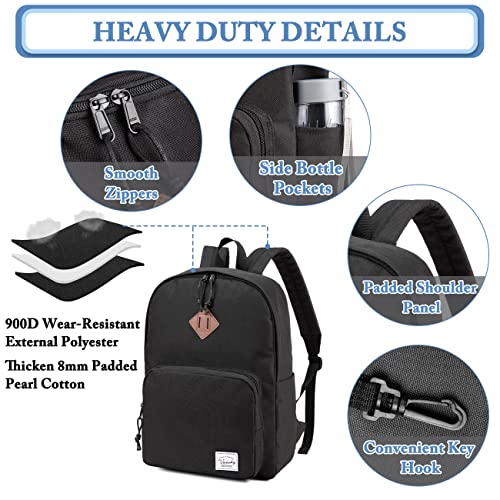 Vaschy School Backpack, Ultra Lightweight Backpack For Men Women Schoolbag Bookbag For Kids Teen Boys Girls Black #TOP4