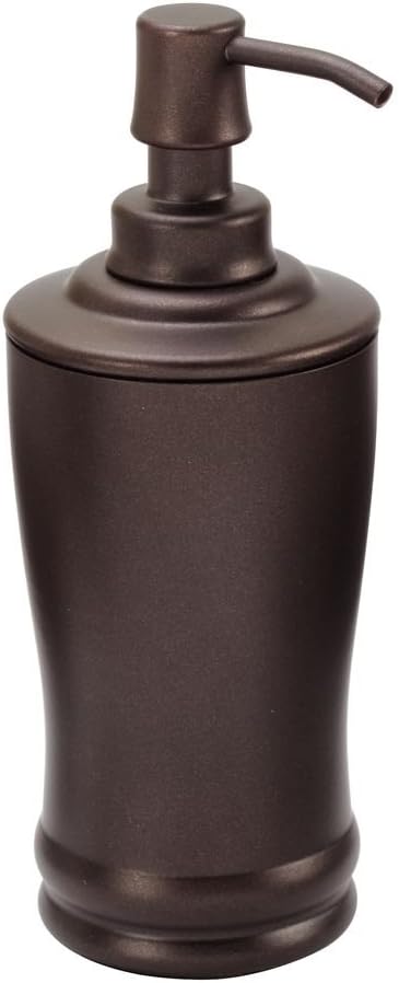 iDesign Metal Tall Liquid Soap Dispenser Pump, The Olivia Collection – 8 Oz., Bronze