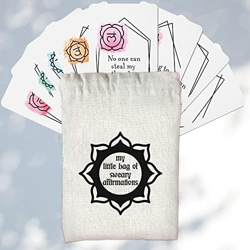 hazba 16pcs Sweary Affirmation Cards with Sticker Gift - My Little Bag of Sweary Affirmation Cards for Women - Funny Affirmation Cards Sweary - Daily Sweary Affirmations Upgrading Self Confidence