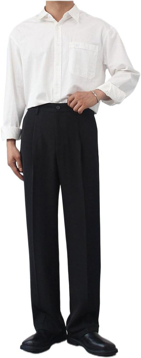 Men's Spring Fall Straight Leg Dress Pants Relaxed Casual Office Trousers Pants for Men