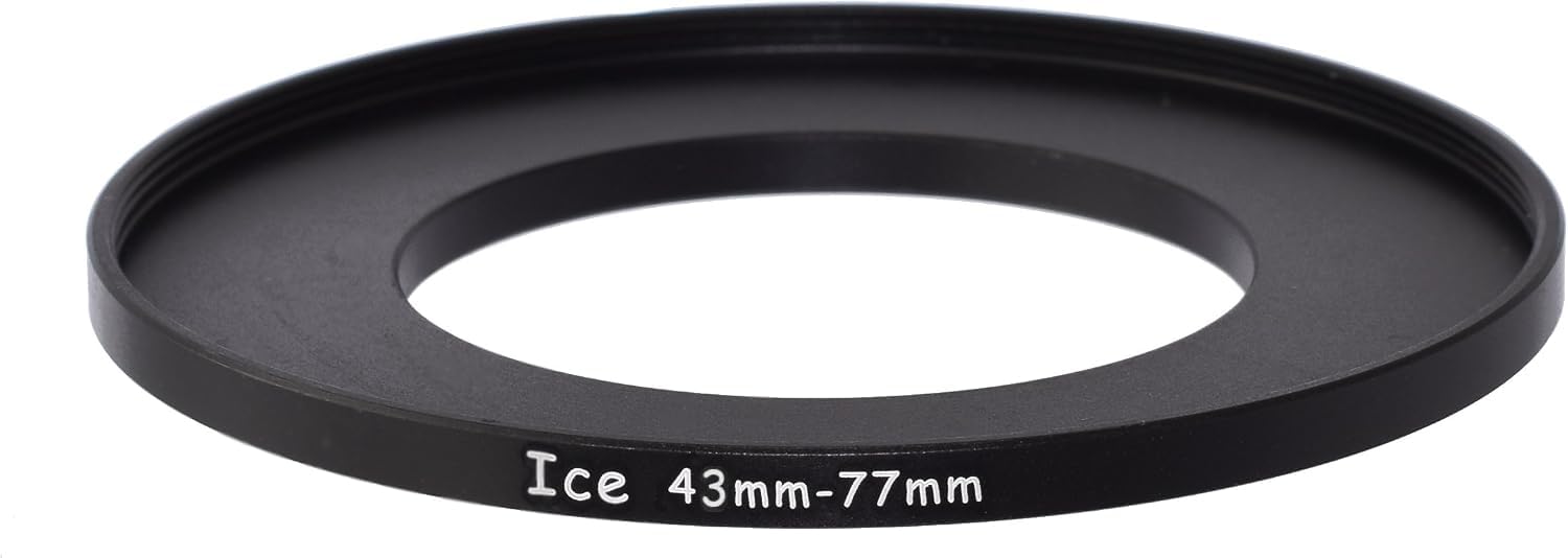 ICE 43mm to 77mm Aluminum Alloy Step Up Ring Filter/Lens Stepping Adapter (43-77mm)