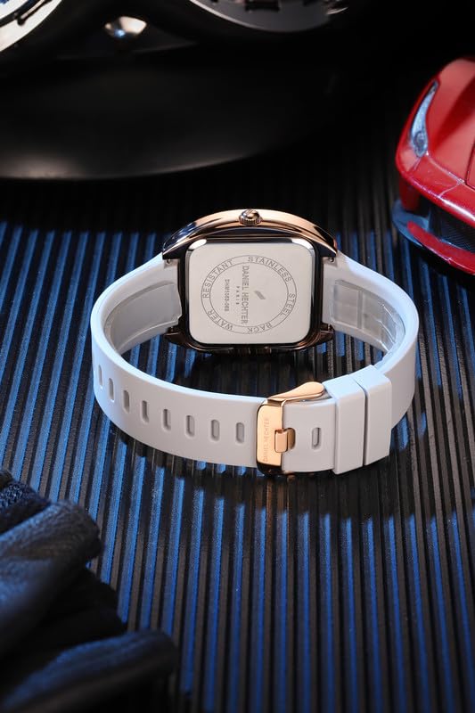 Image of Daniel Hechter Paris Bercy Collection Analog Quartz Watch for Men with Square Dial, Day-Date Display, Crystal Hour Markers and Silicone Strap - DHM1053