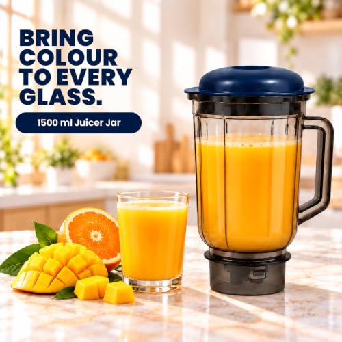 CADLEC MixCraft 750W Mixer Grinder with 4 Jars | Multi-Purpose Mixer, Blender & Juicer | Powerful Motor for Grinding, Blending & Juicing | Durable ABS Body | 2-Year Warranty, Navy Blue - Image 7