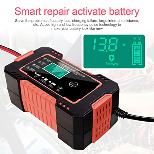 Image of Car Battery Charger, 12V-6A Automatic Battery Charger /Maintainer Smart Fully Trickle Charger for Cars, Motorcycles, SUVs, Engineering Vehicles, AGM /Gel Lead Acid Battery