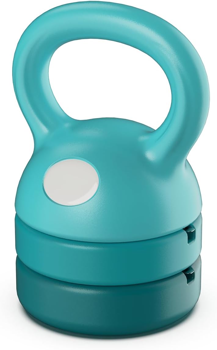 Adjustable Kettlebell Set 5.4kg/12lbs - Strength Training Kettle Bell Weight for Men/Women Home Gym - 4 Different Settings 2.3/3.6/4.1/5.4kg (Blue)