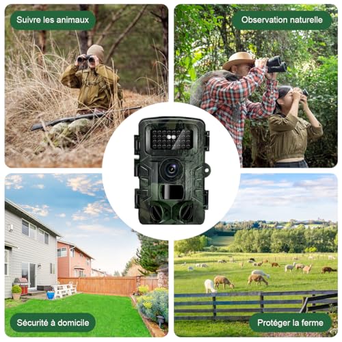 HAZA Wildkamera 4K HD Wildtierkamera mit 32G Sd Karte mit Bewegungsmelder nachtsichtkamera Outdoor...