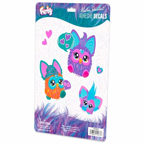 Image of Hasbro Furby Adhesive Vinyl Decals - Fun Set of Furby Stickers for Laptop or Water Bottle, 1 Pack (5 Count)