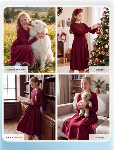 HOZIY Girls Dresses Size 8 Long Sleeve Maxi Christmas Dresses for Teens - image 6