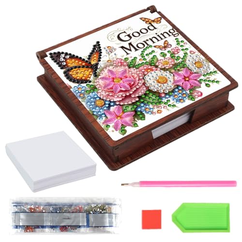 Juego De Notas Adhesivas Con Pintura De Diamantes De Imitación, Multiusos, 11x11x2,8 Cm, Kit De Pintura De Diamantes, Dispensador De Notas, De Almacenamiento De Gran Capacidad, Para Familiares, A