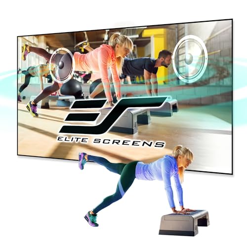 Image of Elite Screens Aeon CineGrey 4D Acoustically Transparent, 150 inch Diag. 16:9, 4K /8K Ceiling Ambient Light Rejecting (CLR /ALR) Fixed Frame Edge Free Sound Transparent Projector Screen, AR150H-ATD4