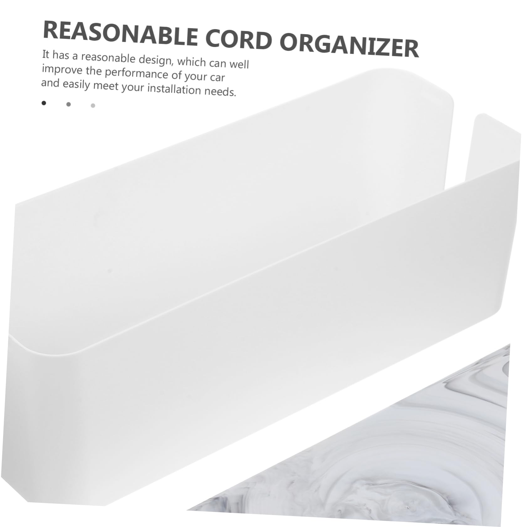 Kabelorganisatorbox aus Hips und Bambus für Büro und Zuhause