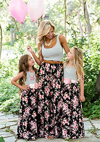 GORIFE Matching Mommy and Me Beach Dresses Summer Family Matching Casual Long Sleeve Outfits with Plus Size2