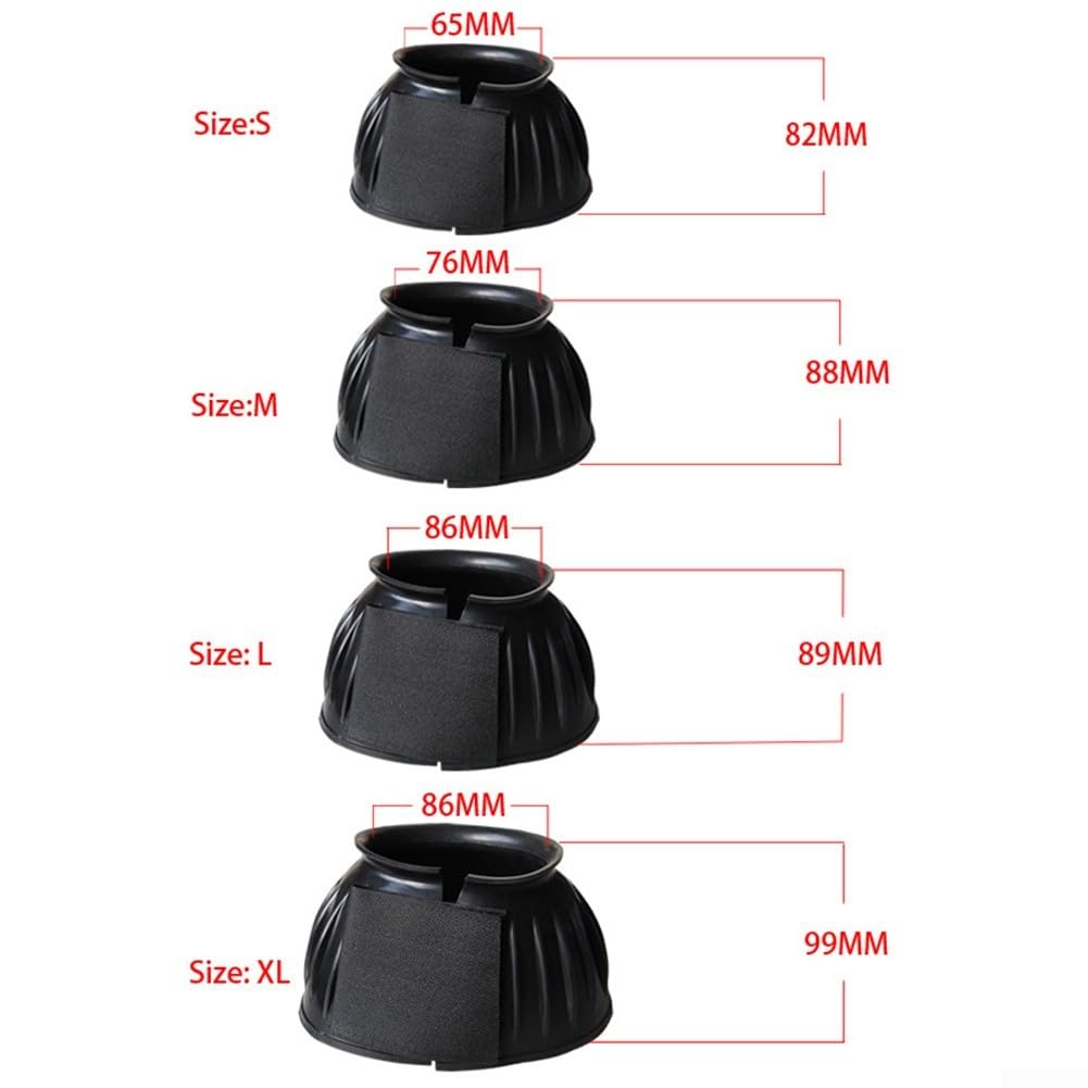Juego de Protectores de Cascos de Goma Flexibles para Caballos Que proporcionan Acolchado y Estabilidad (XL)