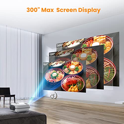 Happrun Projector, 5G Wifi Bluetooth Projector, Native 1080P Portable Projector With Screen And Bag, Support 4K, Zoom, 300" Outdoor Movie Projector Compatible With Ios/Android/Tv Stick/Ps5 #TOP4