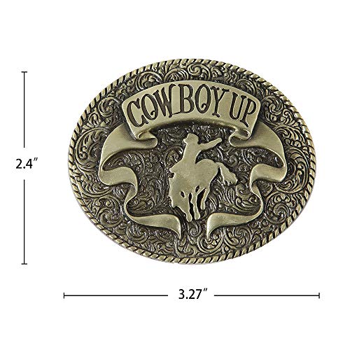 Kdg Western Cowboy Gold Belt Buckle For Man Eagle Running Horse Bull Heads Texas Buckle (Bronze 1) #TOP2
