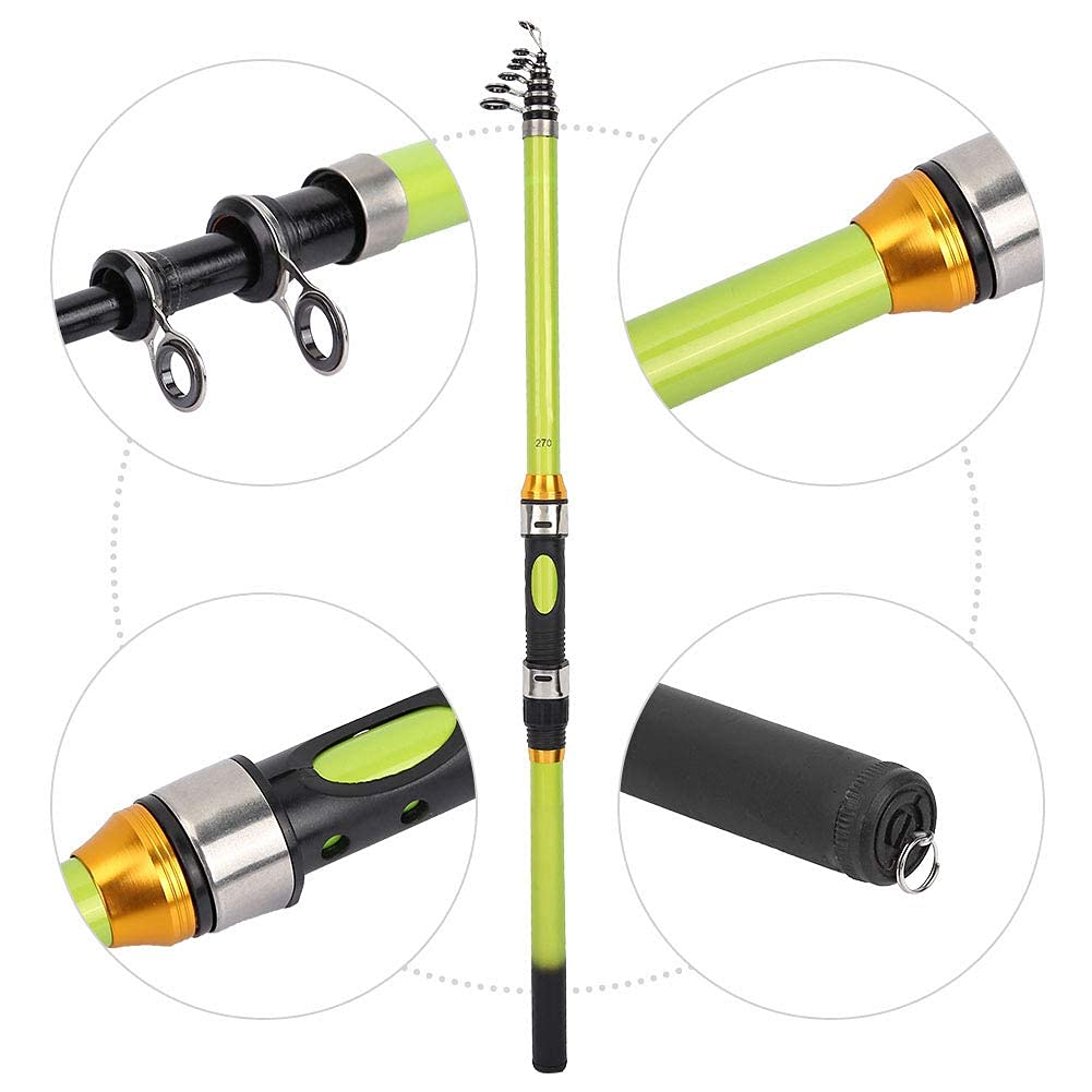Teleskopowa Krótka Wędka Mini Przenośna z Włókna Węglowego - Morska Ultralekka Casting Rod Sea Pole Akcesoria