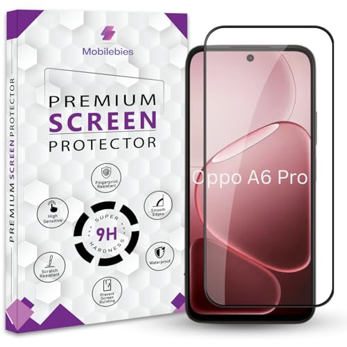 Image of Premium Tempered Glass Screen Protector Guard For Oppo A6 Pro 5G (6.75 Inch, Pack of 1) | Edge to Edge Coverage With Easy to installation kit