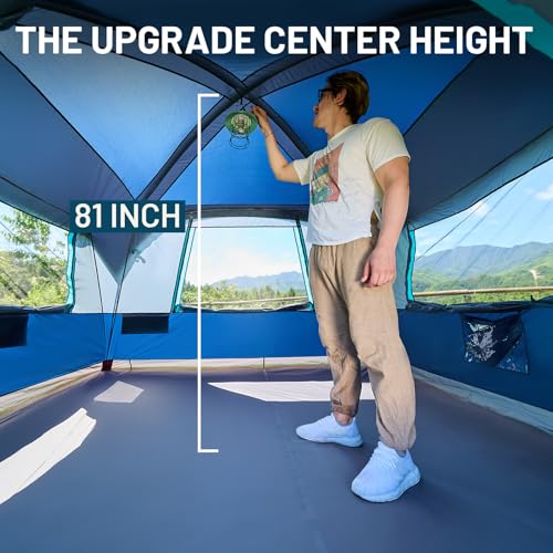 Timber Ridge 6 Person Camping Tent, Large Family Tents Cabin Tent with Vestibule and Storage Pockets, Waterproof PU2000mm Tent for Camping Accessories - Image 4