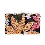 Jywmsc Bolso de Mano con Cuentas para Mujer Bolso de Noche Bordado con Motivos Florales Bolso de Fiesta Formal con Lentejuelas