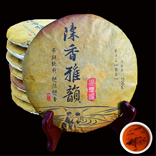 Té Puer maduro de 200g, té Puer con rima de fragancia antigua de Yunnan, té orgánico Pu'er, árbol más antiguo cocido…