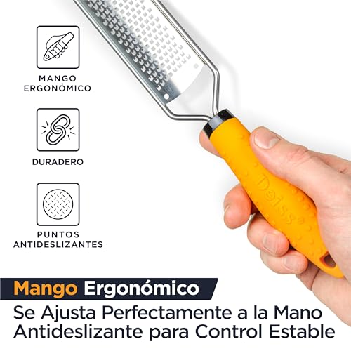 Miniatura 5 de Deiss Pro Rallador De Queso Rayador De Cocina Para Citricos, Parmesano, Jengibre, Ajo, Nuez Moscada, Chocolate, Verduras, Frutas - Hoja Afilada De Acero Inoxidable - Apto Para Lavavajillas