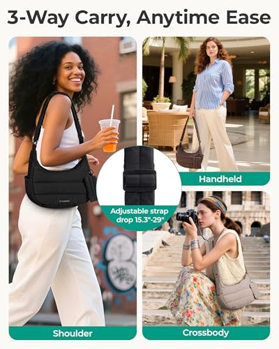Image of BAGSMART Crossbody Purses for Women with Adjustable Strap Small Puffer bag | Hobo Bags, Compact Cross Body Bag Fluffy Shoulder Handbags Puffy Pouch