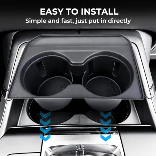 Image of Center Console Cup Holder Inserts for Mazda CX5 2026, Interior Accessories Silicone Car Cup Holders Covers Protector for 2026 CX-5, Black