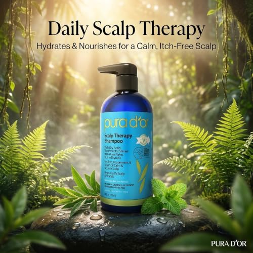Image of PURA D'OR Scalp Therapy Shampoo for Dryness and Buildup Care, 16oz