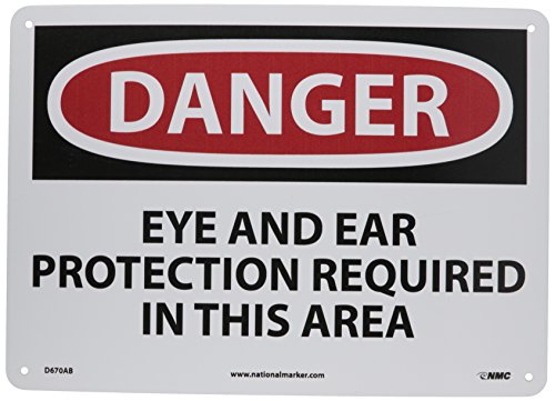 Panneau de danger OSHA aluminium rigide NMC D670AB haute visibilité noir rouge et blanc