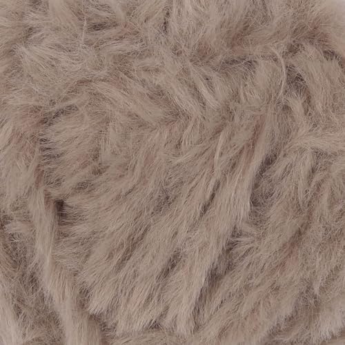 Image of NICEEC Faux Fur Yarn Super Soft, Chunky & Fluffy, Eyelash Yarn for Crochet & Knitting(Total Length 210yds /10.6oz) - Brown Series /300g